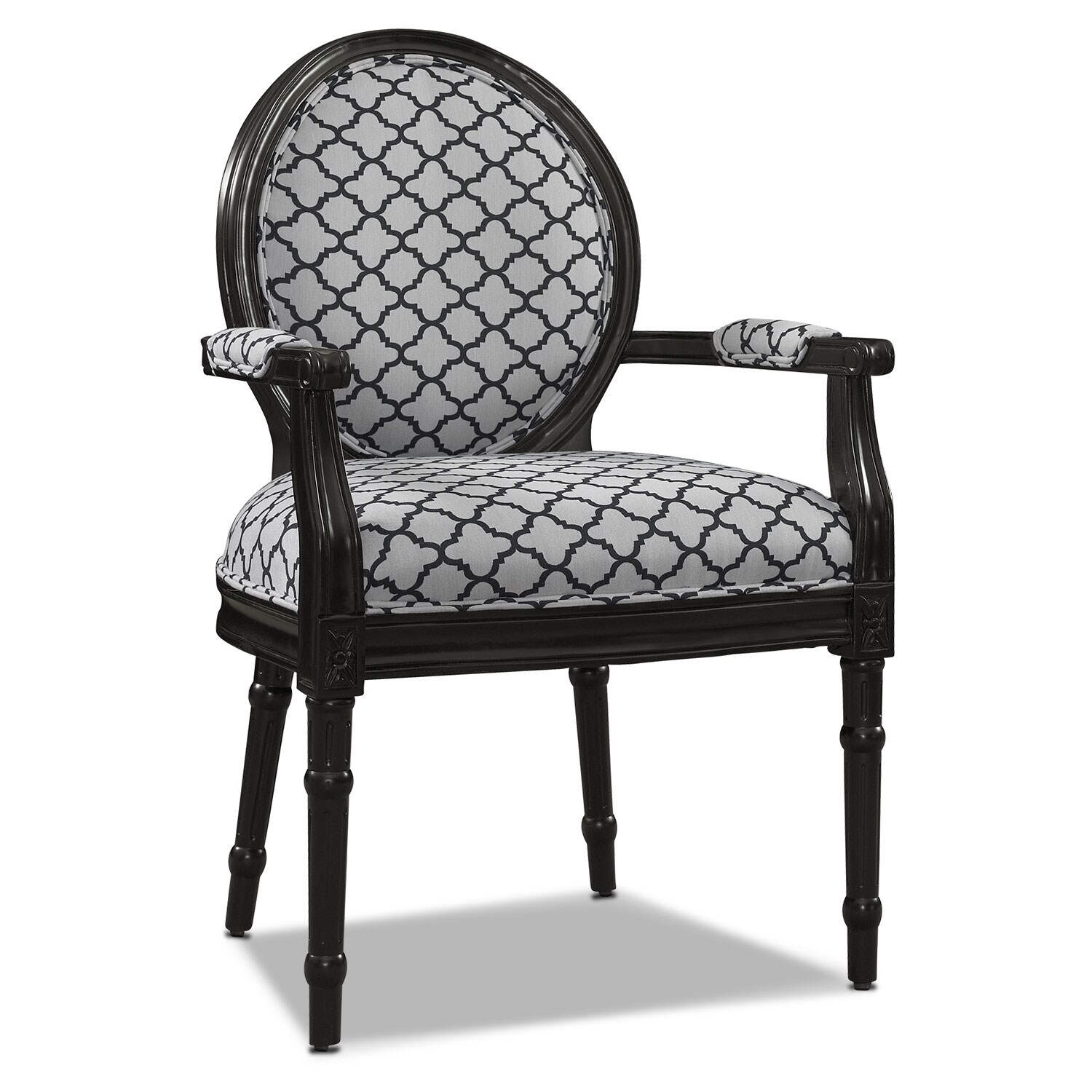 Myra Accent Chair Black and White Value City Furniture